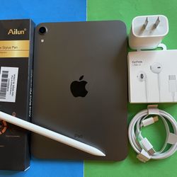  Apple Ipad Mini 6th Generation (8.3” Retina/2021) 64GB with stylus pen, case & Accessories (256GB $429) 