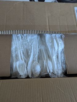 Box of 500  Knives Forks And Spoons - Individually Wrapped.