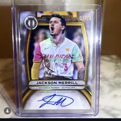 2025 Topps Tribute Jackson Merrill Auto /75 #1 on the Print 