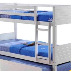 💥NEW  Albany White Wood Twin/Twin Bed 👍FREE FINANCING AVAILABLE❗NO CREDIT CHECK❗ 