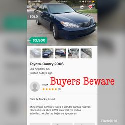CAMRY! This guy took $500 Deposit & Disappeared!!