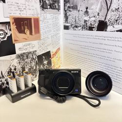 Sony ZV-1 Camera Vlogging Bundle, Camo Wrap, Wide-Angle 52 mm adapter, 4 batteries
