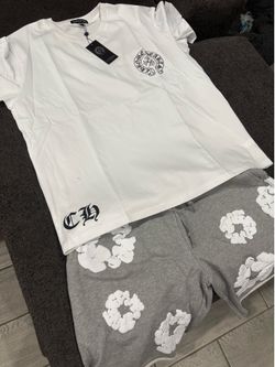 CHROME HEARTS AND DENIM SHORTS SET