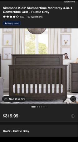 Simmons 4 In 1 Convertible Crib / Bed