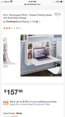 Rectangular wall desk wood