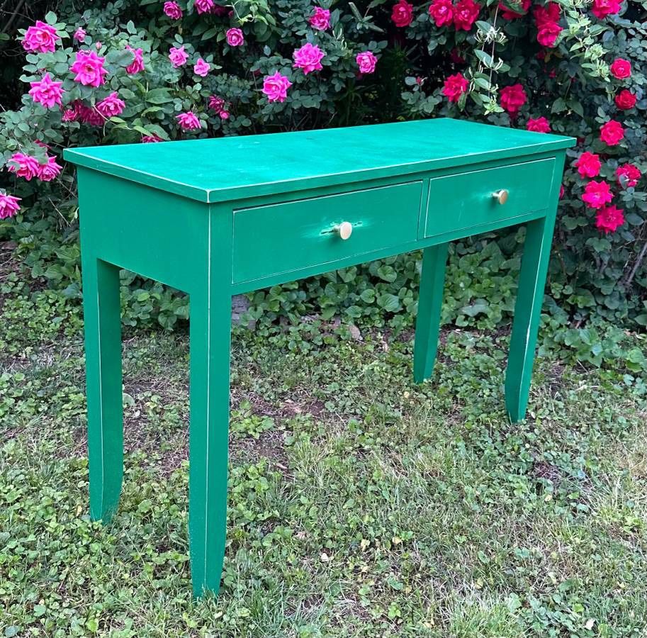 Wood 2 Drawer Sofa Table Console Entryway