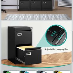 New in box 2 Drawer File Cabinet with Lock and Tag,Narrow Two Drawer Filing Cabinet,Vertical Metal File Cabinets,Small Filing Cabinets for Home Office