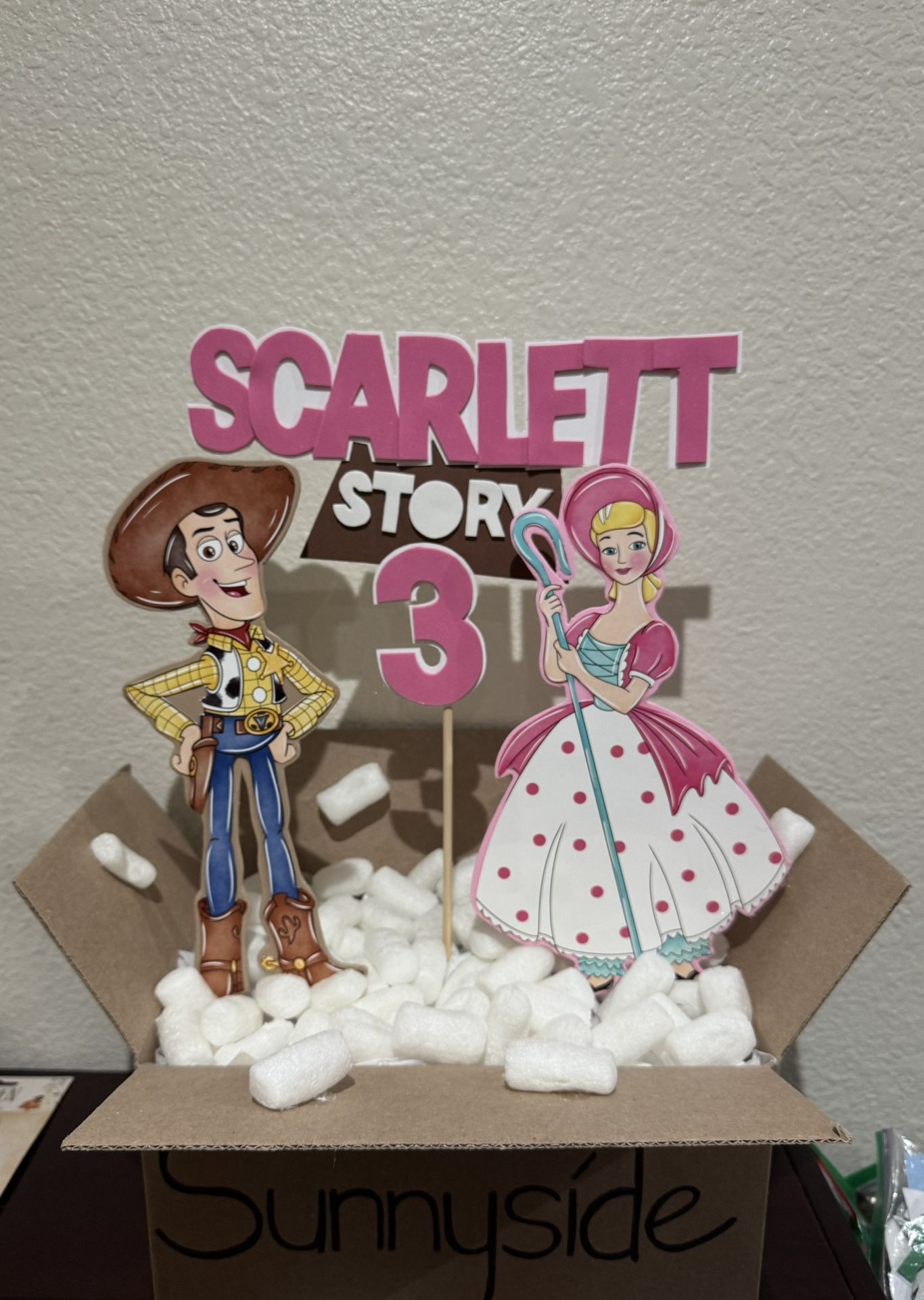 Pink Toy Story Birthday Party Centerpieces