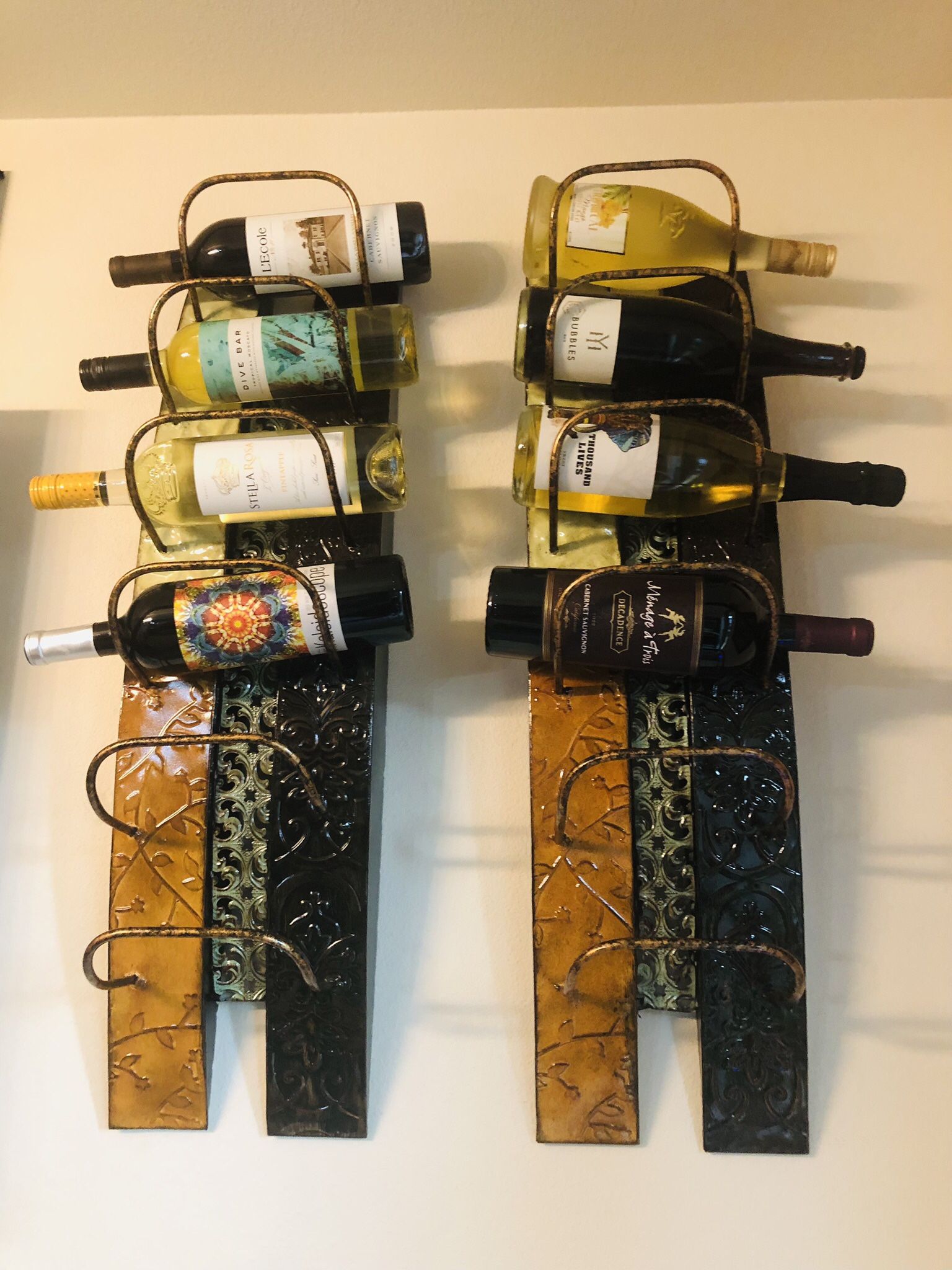 Wall Wine Rack Holders (x4)
