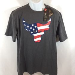Under Armour X Project Rock Freedom Bull UA Brahma Shirt USA 1308734-090