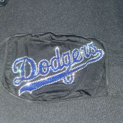Adult LA Dogers Crystal Bling Face Mask