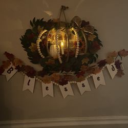 3D Pumpkin Wreath/Letter Banner/LED Leaf banner