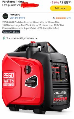 2550-Watt Portable Inverter Generator (New)