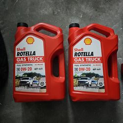 10 Quarts Shell Rotella Gas Truck Full Synthetic Motor Oil 0W-20
