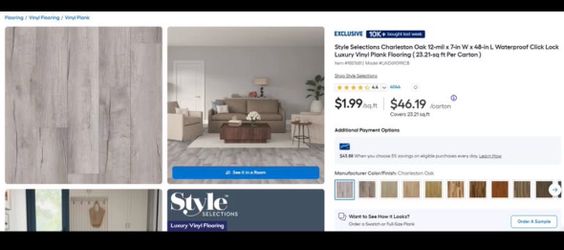 Style Selections Charleston Oak Luxury Vinyl Plank Flooring
