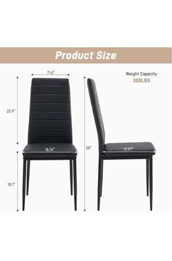 Black High-Back Dining Chair with Metal Legs