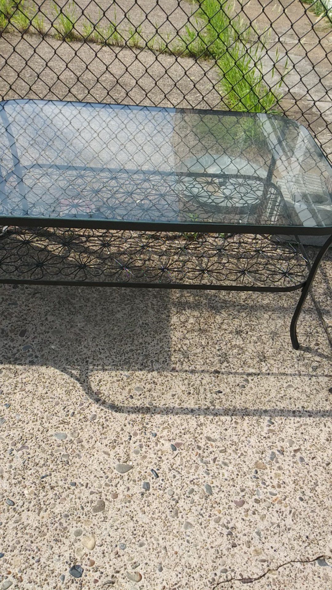Glass Table Patio Coffee Table