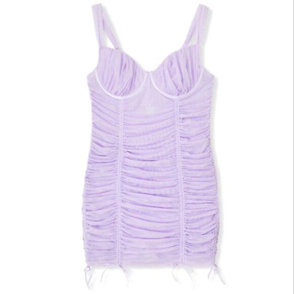 TORRID Lilac Rushed Mesh Drawstring Chemise - 2X Excellent Condition 