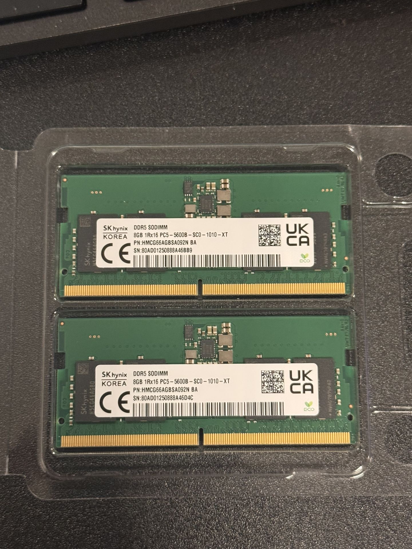 DDR5 16Gbs (2x 8Gb sticks) 5600Mhz