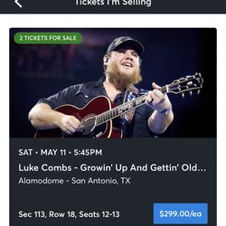 2 LUKE COMBS TICKETS  5/11 - LOWER SECTIONS 