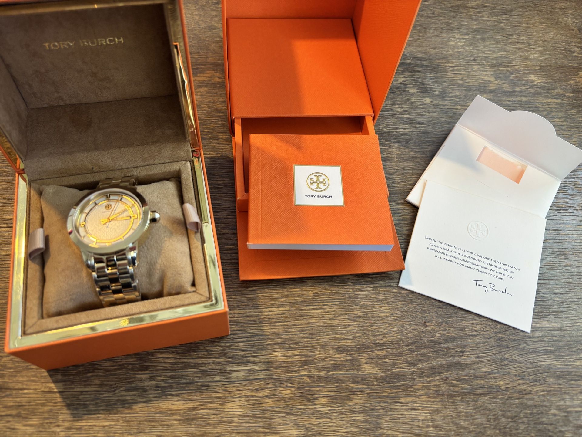 Tory Burch Gold Tone Ivory Women's 37mm Watch TRB1003