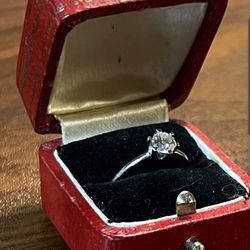 14k White Gold Solitare Diamond Ring