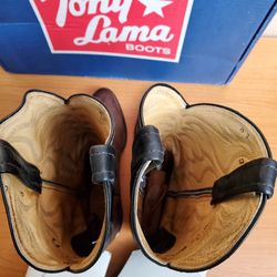 Tony Lama  Men's 9 D Western Cowboy Dress  Boots Shrunken Shoulder  Jordan 