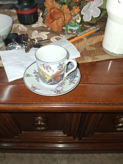Floral Porcelain Tea Cup and Saucer Set
