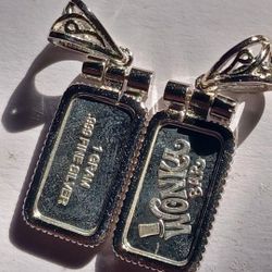 Willy Wonka 1g Bar .999 Fine Silver Pendant