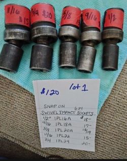 Vintage Snap-On Swivel Impact Sockets (Lot 1)