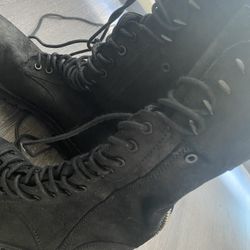 Authentic Suede Tie Up High Boots Women Size 8 NeverWorn 