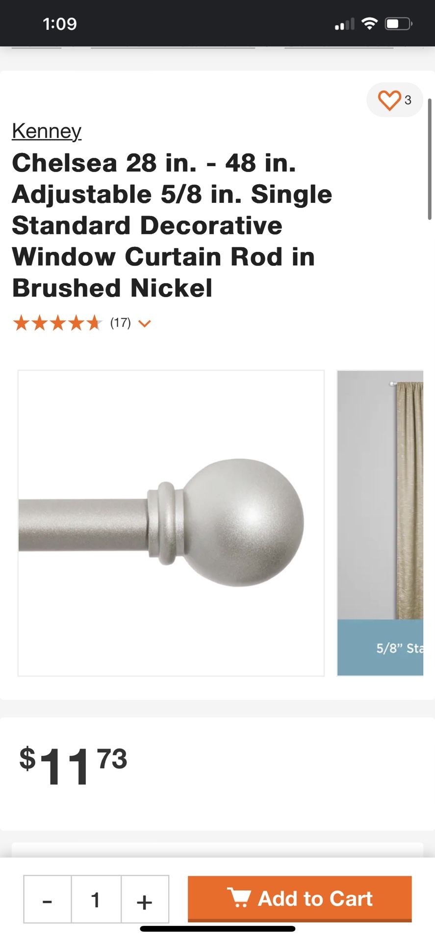 5/8” Single Rod Kit 28”-48” Extension