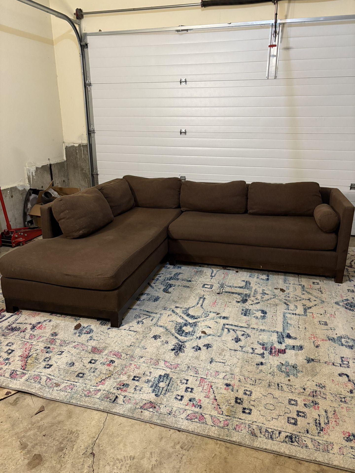 Costco Brown L-Shaped Sectional Sofa – Great Condition