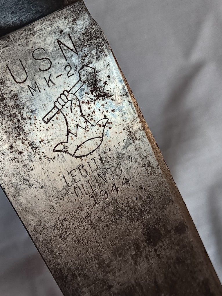 ORIGINAL WWII USN MK2 1944 MACHETE AND SHEATH