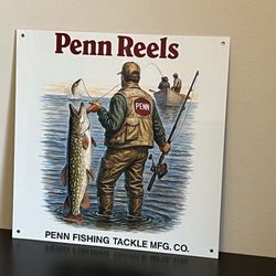 Penn Reels Fishing Vintage Style Metal Sign