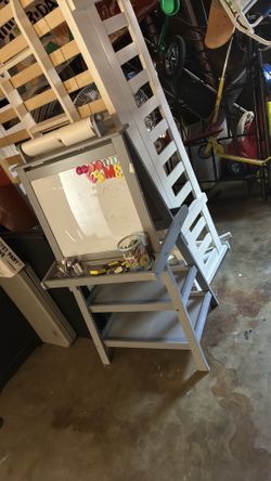 Easel kids grey (letter magnets INCLUDED, BUT chalk, markers NOT included)