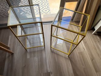 3 tier - Gold side glass tables