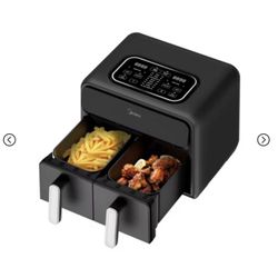 Midea 8.4 qt dual basket double air fryer two zone - NEW