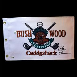 Chevy Chase Signed 12 X9 Caddy shack Buschwood Country Club Pin Flag