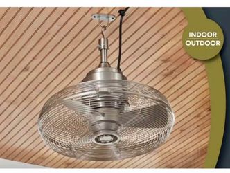 Conner 20 in. Indoor/Wet Outdoor 3-Speed Anywhere Fan Silver with Convenient Hanging Hook