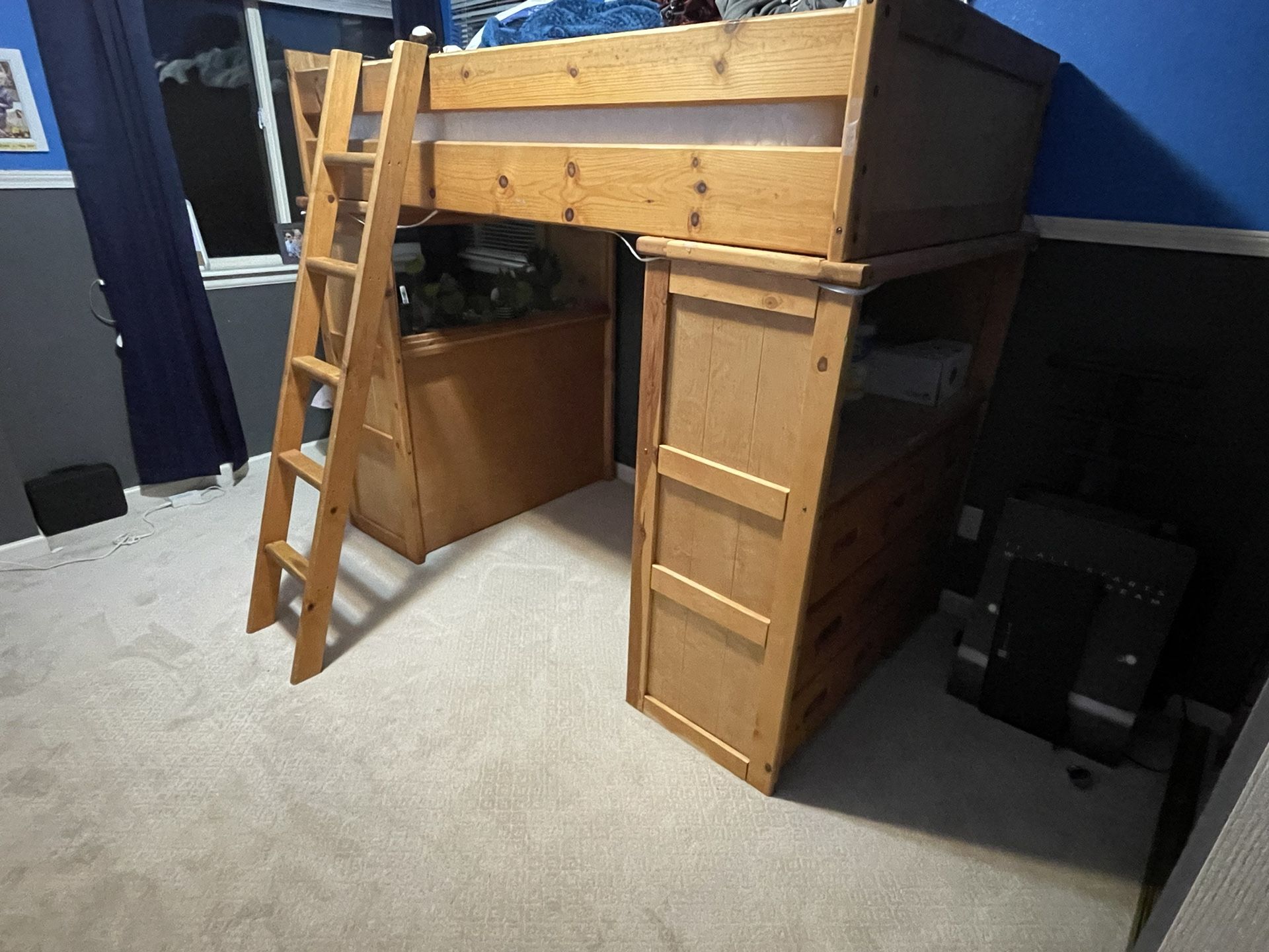 AFW Wood Loft Bed + Dresser 