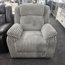 Brand New Light Gray Corduroy Manual Reclining Chairs (37" x 37" x 41"H)