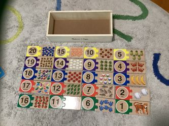 Melissa & Doug Self-Correcting Wooden Number Puzzles with Storage