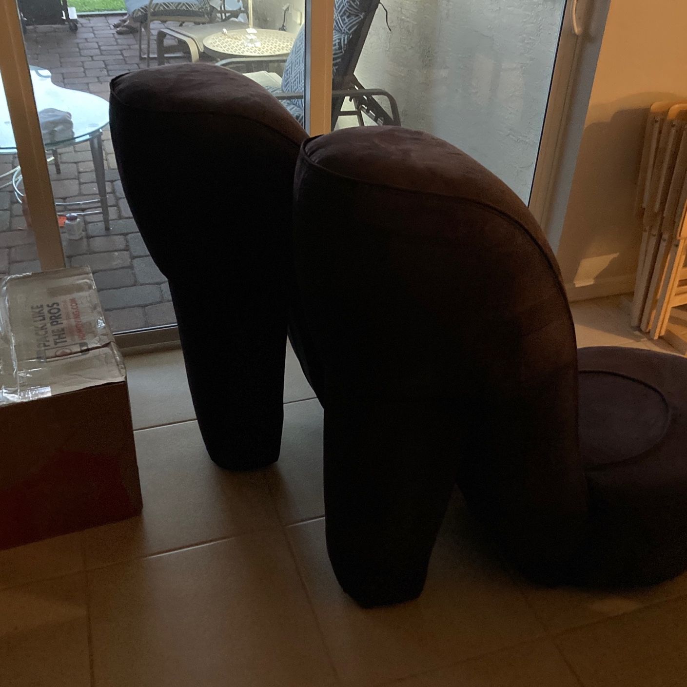 Black Stiletto Microfiber Custom Designed Chairs.