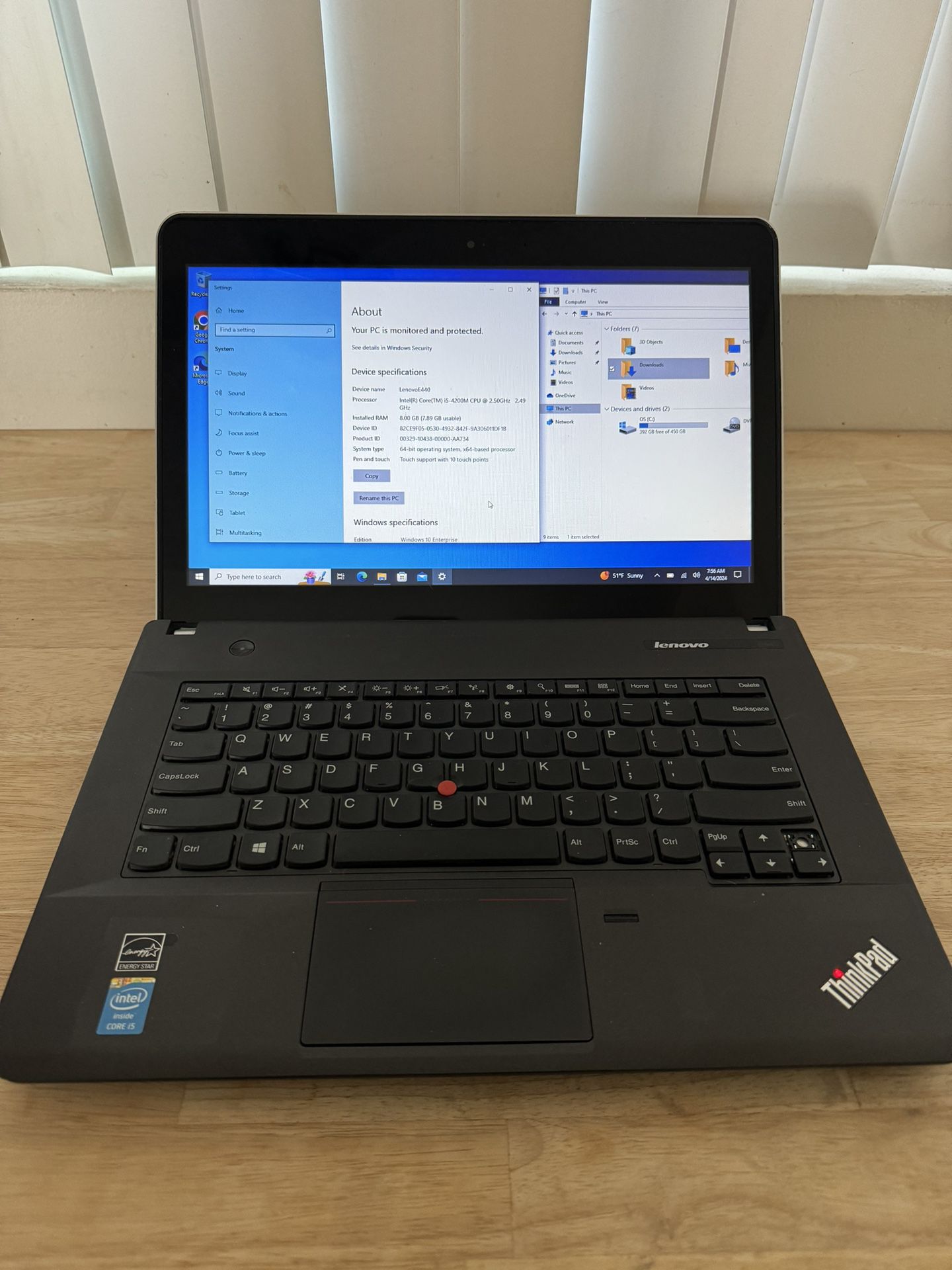 Lenovo Thinkpad e440 Laptop i5 2.5Ghz, 8GB RAM, 500GB SSD