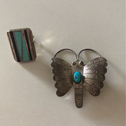 Turquoise Ring & Vintage Butterfly Turquoise 