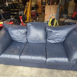 Free Faux Leather Blue Couch