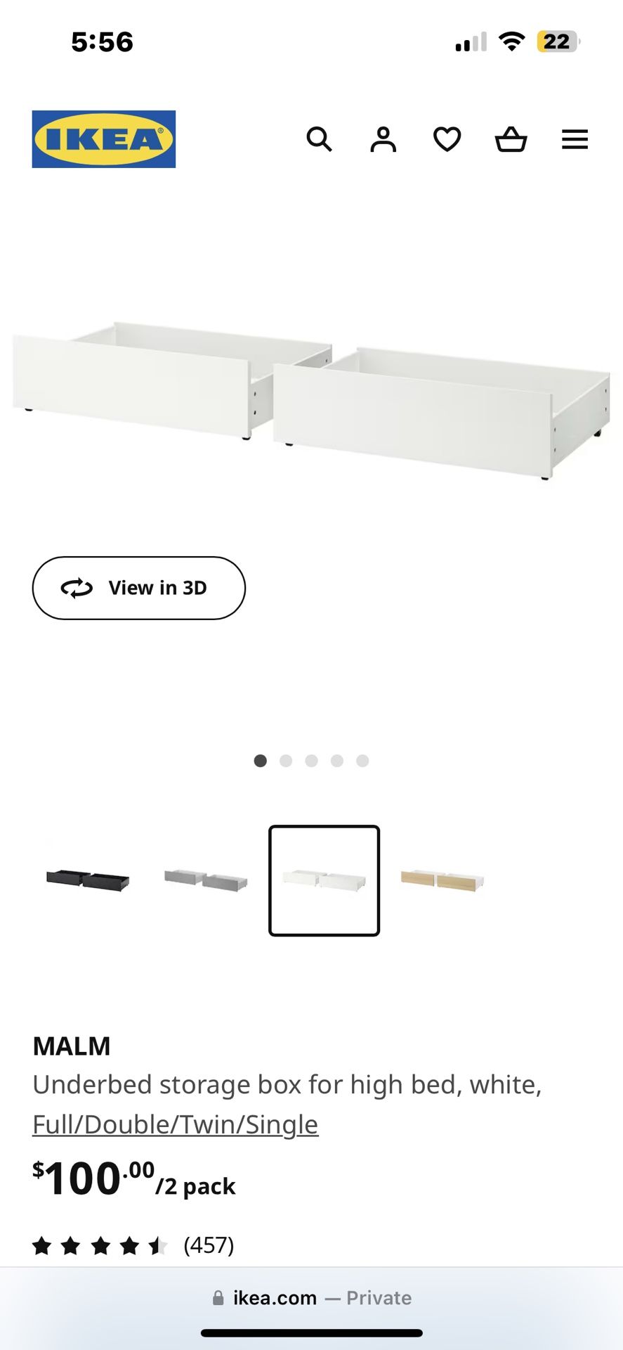 Brand New IKEA Twin Size Storage DRAWERS 