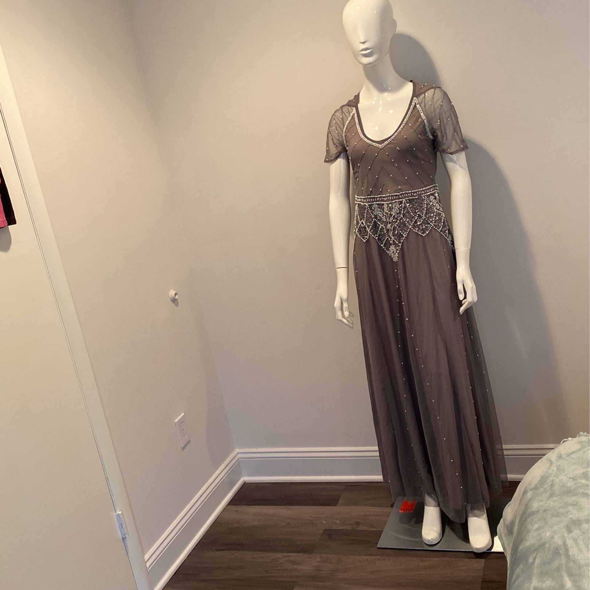 Light Purple gray Beaded Dress