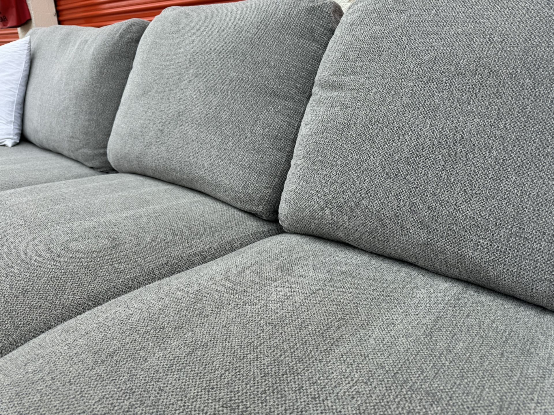 Grey L-Shaped Sectional with Massive Chaise!